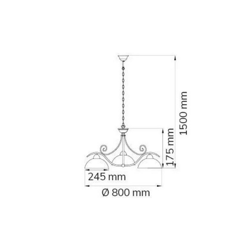 Wofi 5128.03.09.0000 - Lestenec na verigi LACCHINO 3xE27/60W/230V
