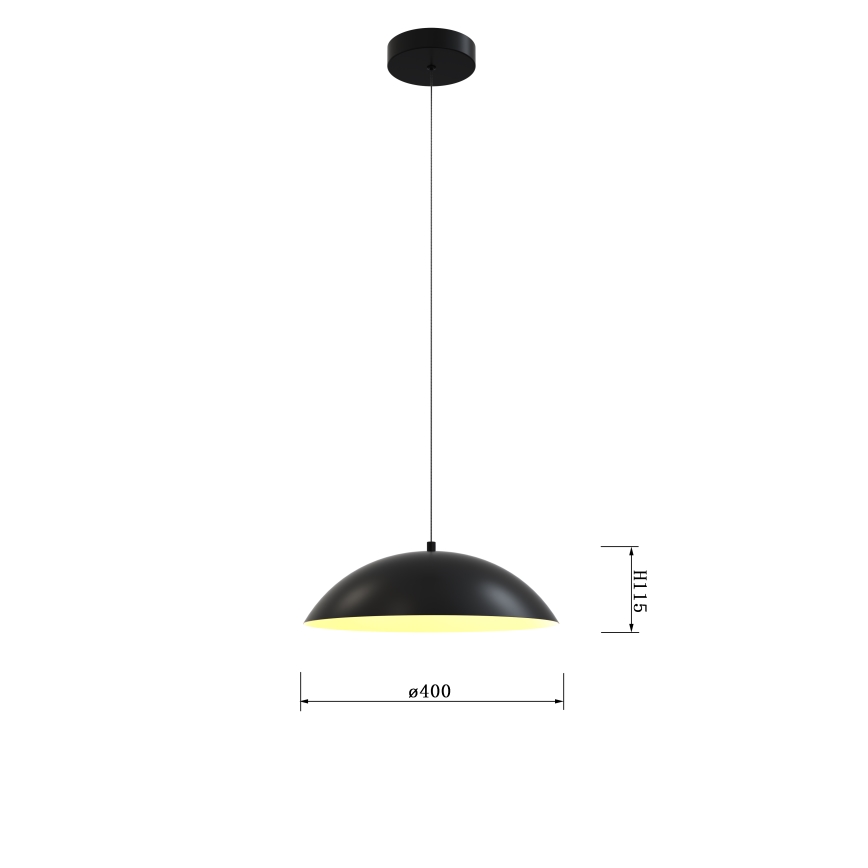 Wofi 6001-104 - LED Zatemnitveni lestenec na vrvici ROSCOFF LED/19W/230V črna/zlata