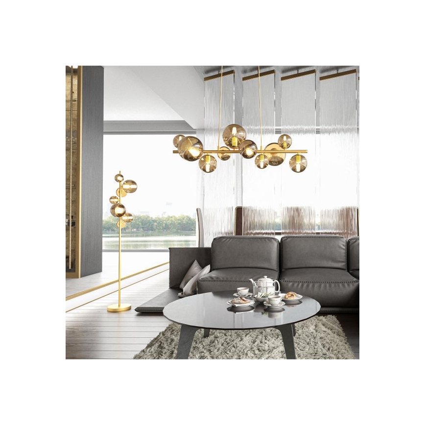 Wofi 6014.10.14.9000 - LED Lestenec na vrvici VILLA 10xG9/3W/230V zlata