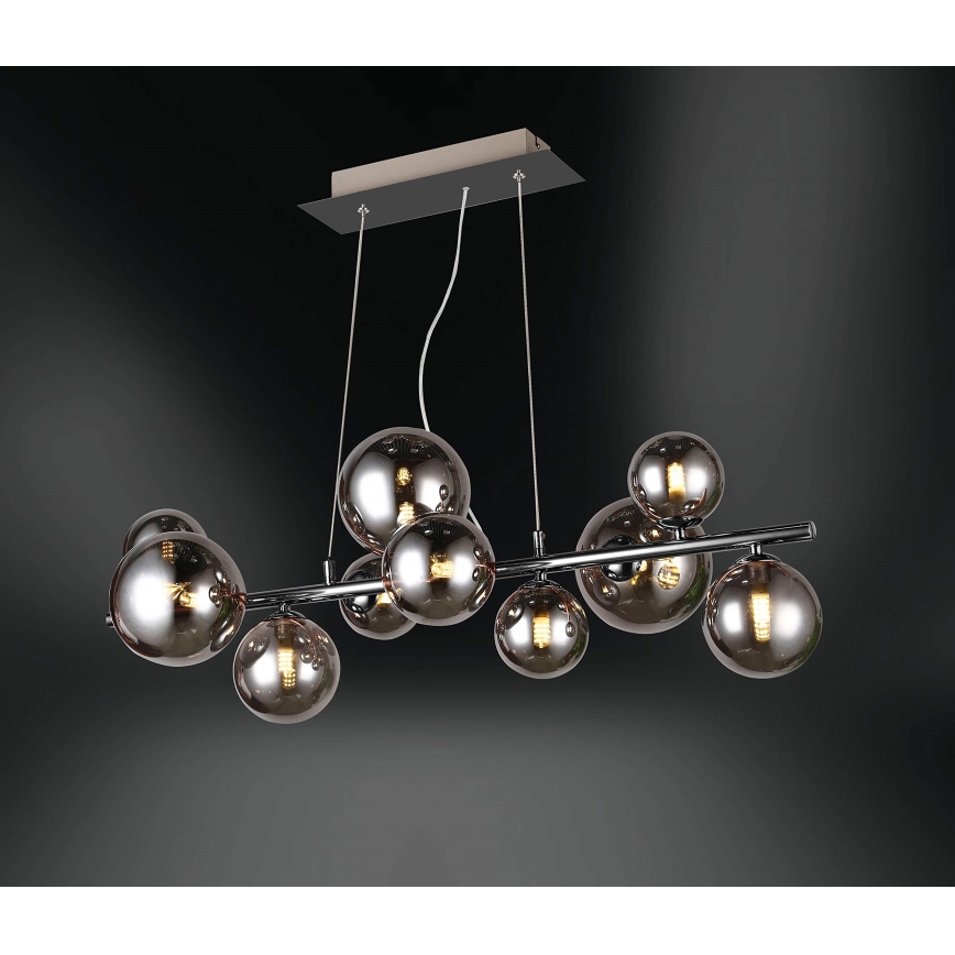 Wofi 6014.10.24.9000 - LED Lestenec na vrvici VILLA 10xG9/3W/230V črna/sijajni krom