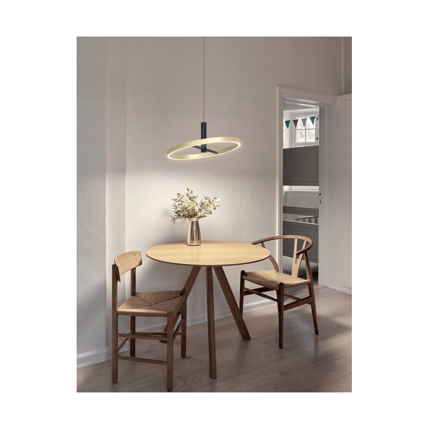 Wofi 6016-104L - LED s funkcijo zatemnjevanja, viseči lestenec na kablu BREST LED/19W/230V, premer 42 cm, črna/zlata