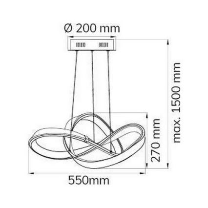 Wofi 6134.01.88.9000 - LED Zatemnitveni lestenec na vrvici INDIGO LED/44W/230V