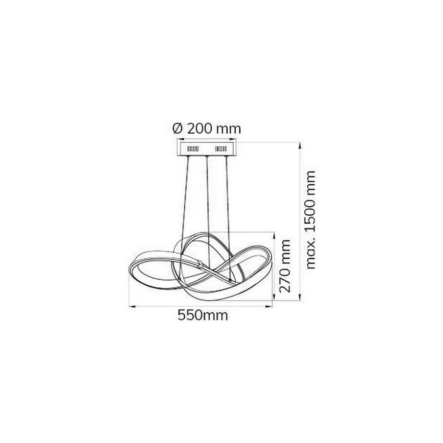 Wofi 6134.01.88.9000 - LED Zatemnitveni lestenec na vrvici INDIGO LED/44W/230V