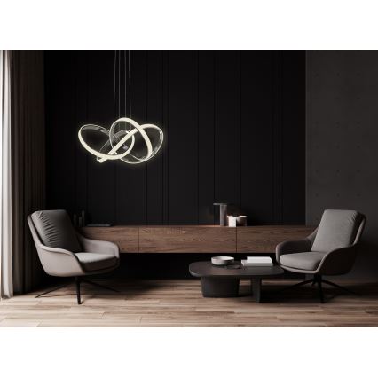 Wofi 6134-105L - LED Zatemnitveni lestenec na vrvici INDIGO LED/50W/230V črna/sijajni krom