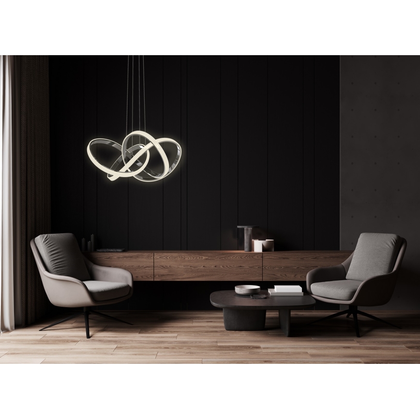 Wofi 6134-105L - LED Zatemnitveni lestenec na vrvici INDIGO LED/50W/230V črna/sijajni krom