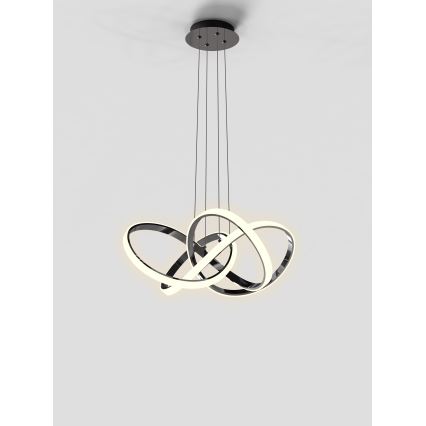 Wofi 6134-105L - LED Zatemnitveni lestenec na vrvici INDIGO LED/50W/230V črna/sijajni krom