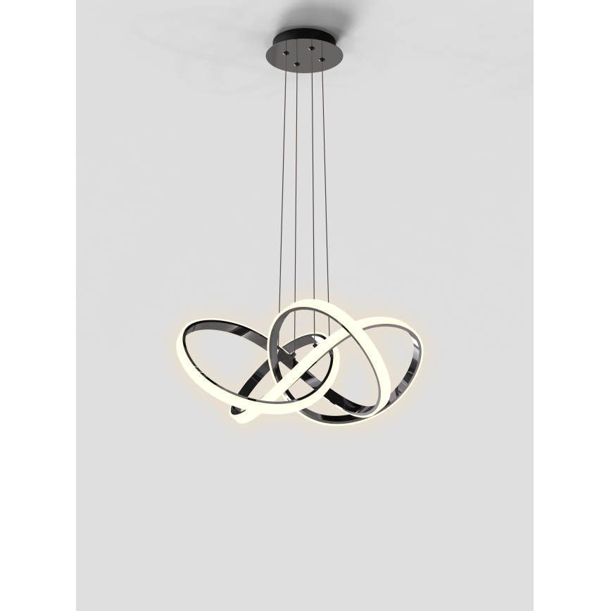 Wofi 6134-105L - LED Zatemnitveni lestenec na vrvici INDIGO LED/50W/230V črna/sijajni krom