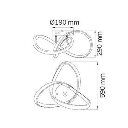 Wofi 70048G - LED Nadgradni lestenec INDIGO LED/45W/230V