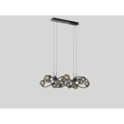 Wofi 7014-1405 - LED Lestenec na vrvici NANCY 14xG9/3,5W/230V črna/sijajni krom