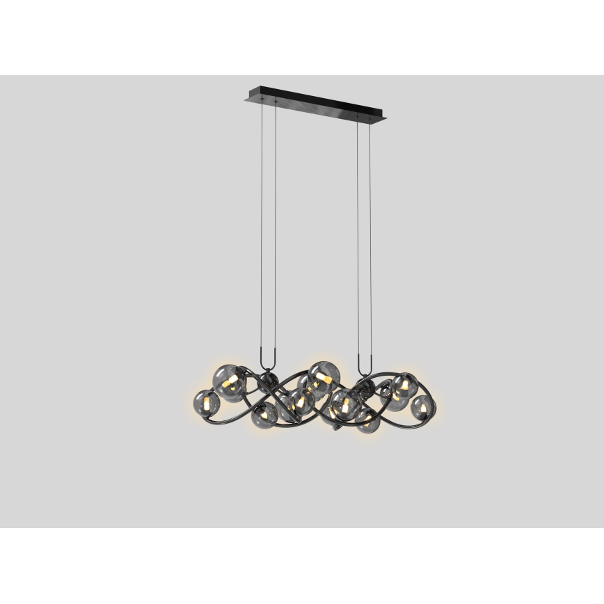 Wofi 7014-1405 - LED Lestenec na vrvici NANCY 14xG9/3,5W/230V črna/sijajni krom