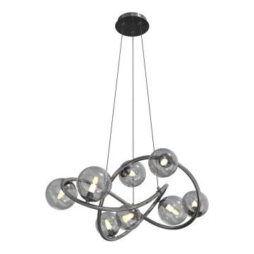 Wofi 7014-805 - LED Lestenec na vrvici NANCY 8xG9/3,5W/230V črna/sijajni krom