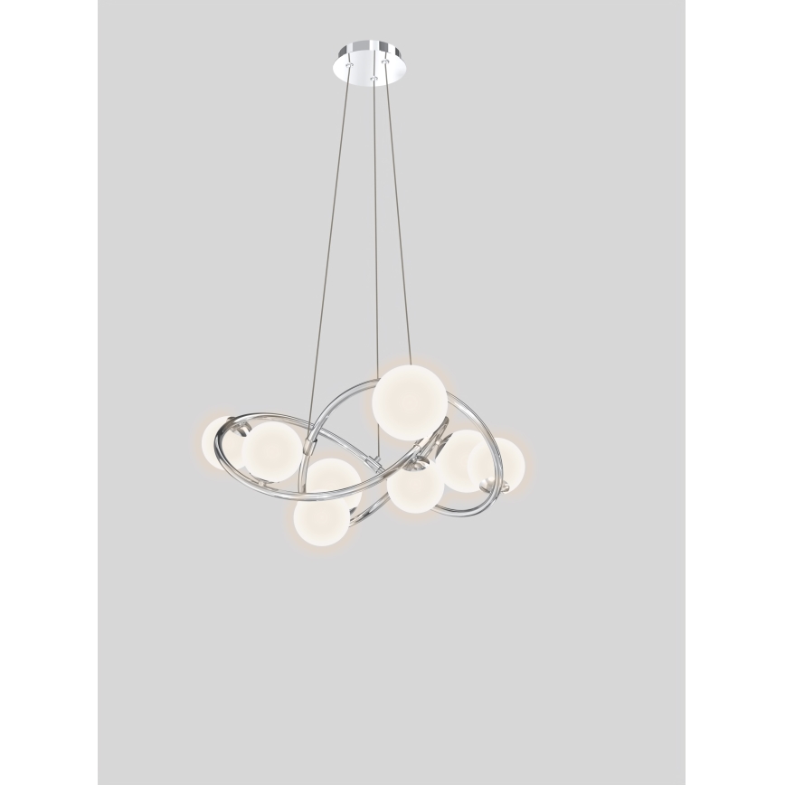 Wofi 7014-807 - LED Lestenec na vrvici NANCY 8xG9/3,5W/230V sijajni krom