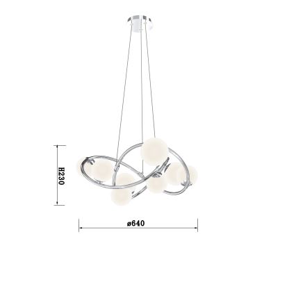 Wofi 7014-807 - LED Lestenec na vrvici NANCY 8xG9/3,5W/230V sijajni krom