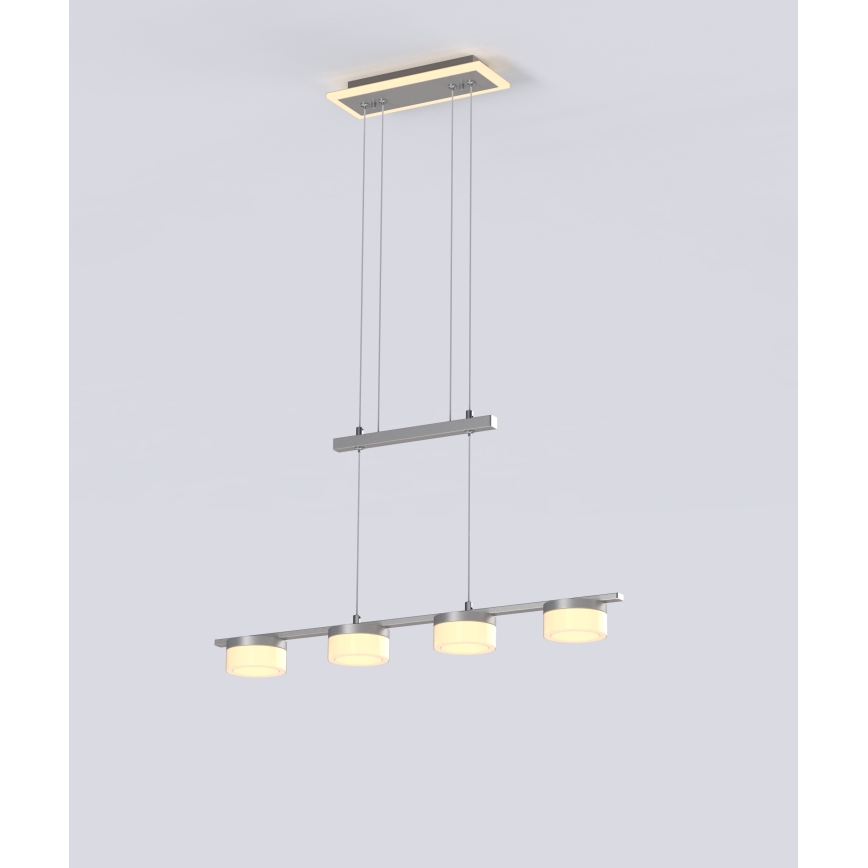 Wofi 7054-503 - LED Zatemnitveni lestenec na vrvici JESSE LED/21W/230V mat krom