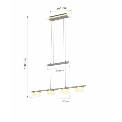 Wofi 7054-503 - LED Zatemnitveni lestenec na vrvici JESSE LED/21W/230V mat krom