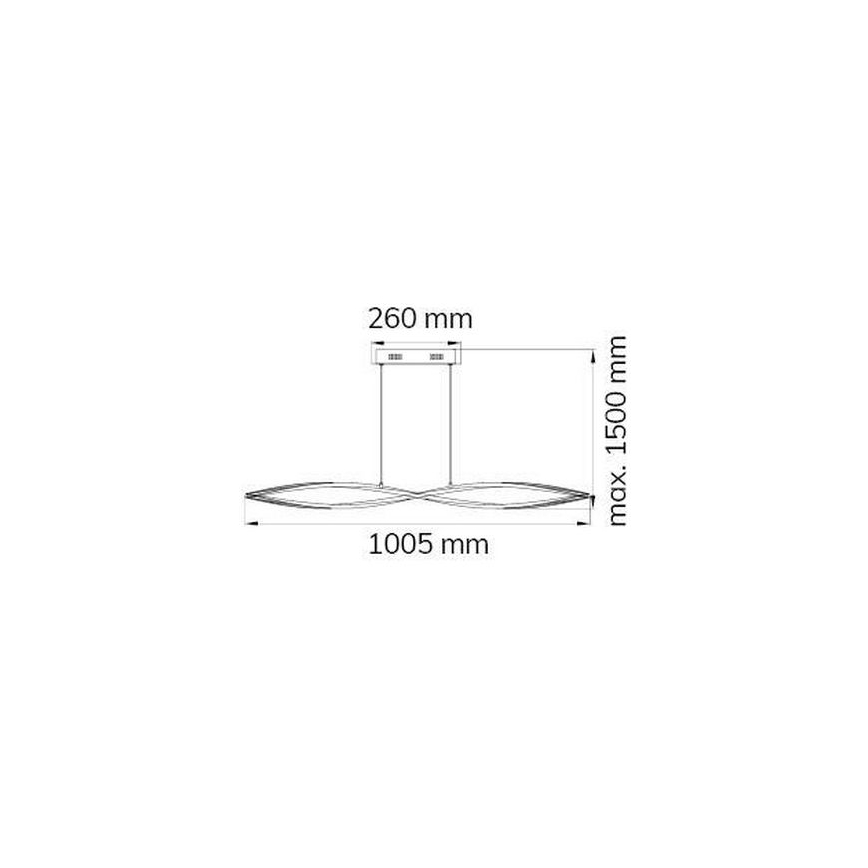Wofi 7152.02.01.6000 - LED Zatemnitveni lestenec na vrvici IDANA 2xLED/13,5W/230V