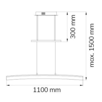 Wofi 7230.01.64.6000 - LED Zatemnitveni lestenec na vrvici FERROL LED/28W/230V