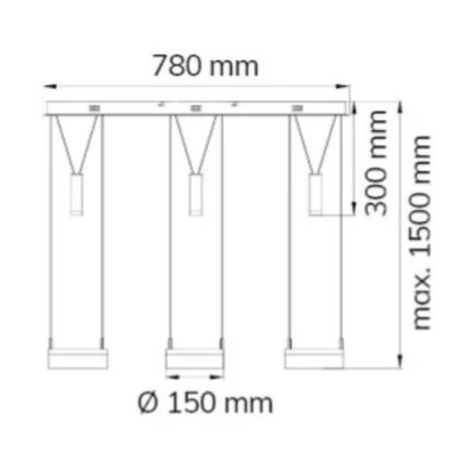 Wofi 7263.06.54.6000 - LED Zatemnitveni lestenec na vrvici JETTE 3xLED/7,5W/230V + 3xLED/1W