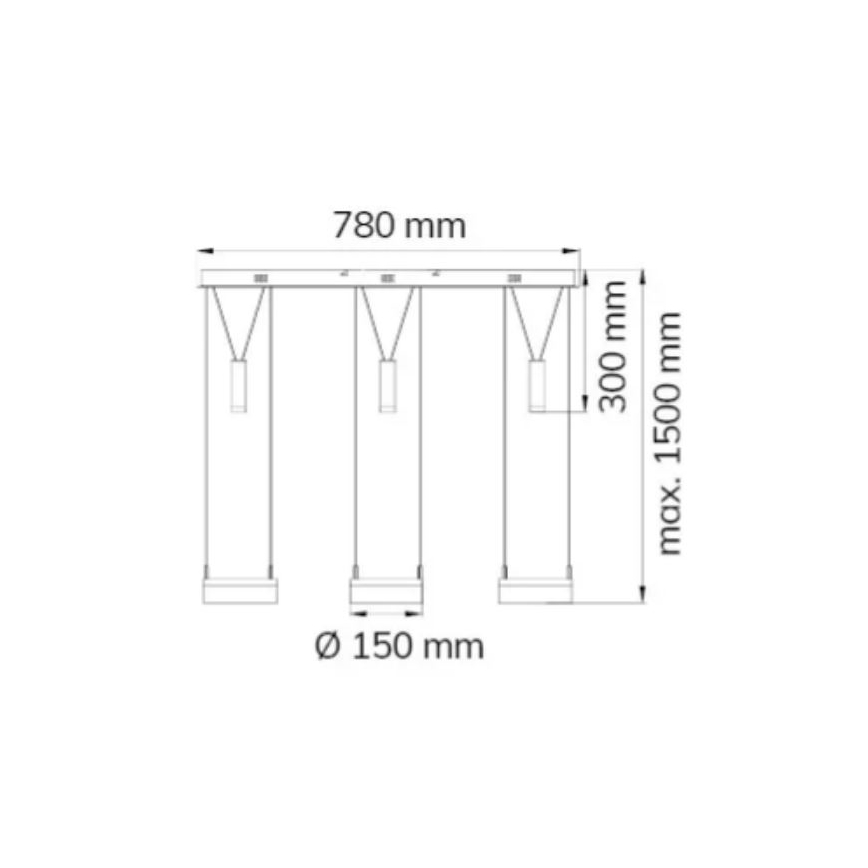 Wofi 7263.06.54.6000 - LED Zatemnitveni lestenec na vrvici JETTE 3xLED/7,5W/230V + 3xLED/1W