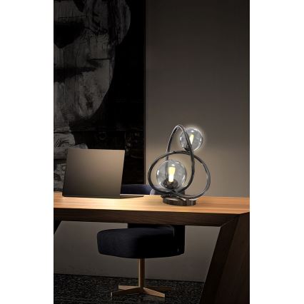 Wofi 8014-205 - LED Namizna svetilka NANCY 2xG9/3,5W/230V črna/sijajni krom