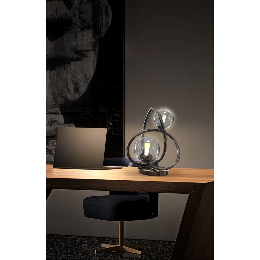 Wofi 8014-205 - LED Namizna svetilka NANCY 2xG9/3,5W/230V črna/sijajni krom