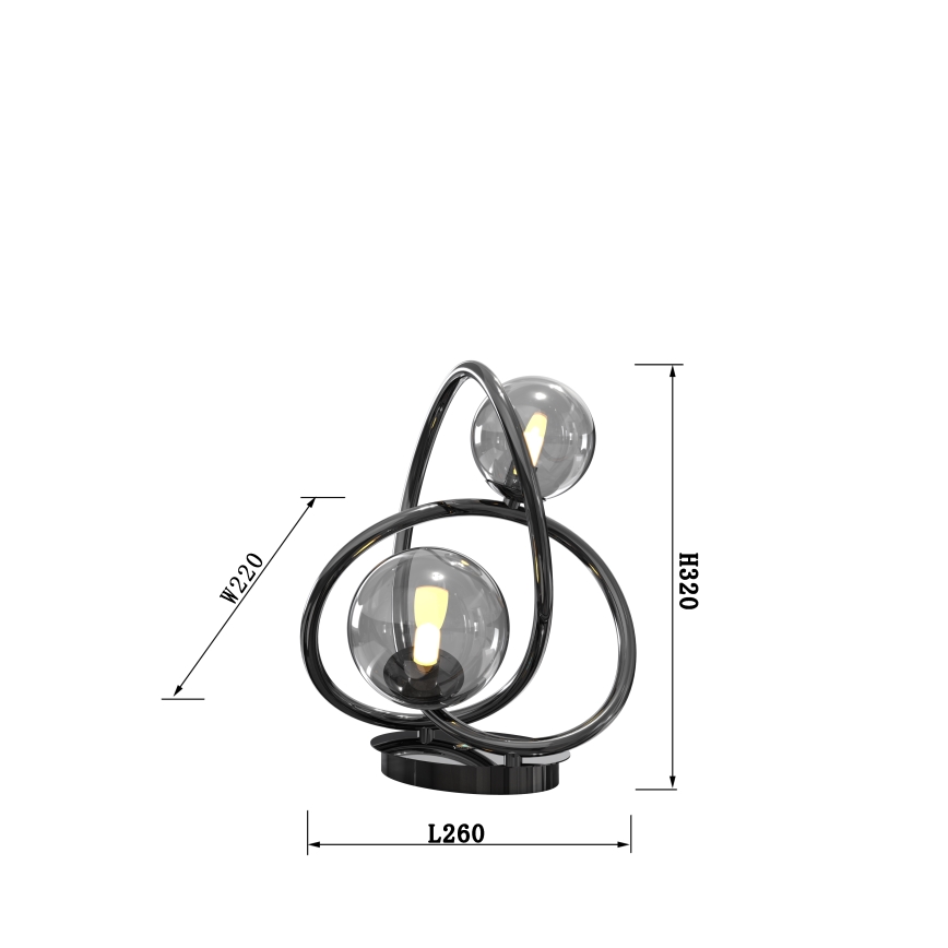 Wofi 8014-205 - LED Namizna svetilka NANCY 2xG9/3,5W/230V črna/sijajni krom