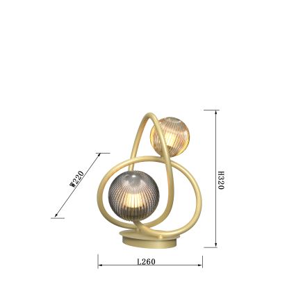 Wofi 8015-204 - LED Namizna svetilka METZ 2xG9/3,5W/230V zlata/siv