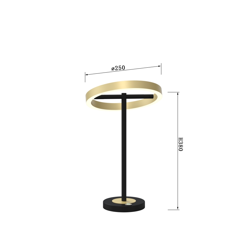 Wofi 8016-104 - LED Zatemnitvena namizna svetilka na dotik BREST LED/10,5W/230V črna/zlata