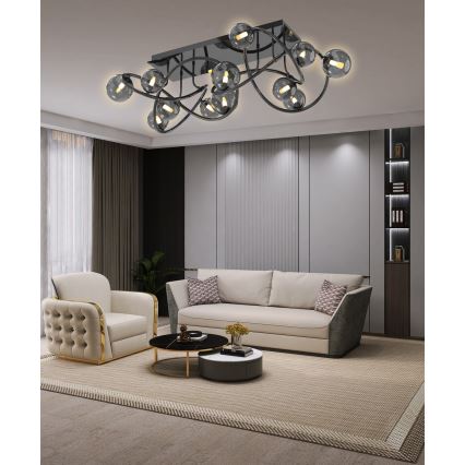 Wofi 9014-1205 - LED Lestenec NANCY 12xG9/3,5W/230V črna/sijajni krom