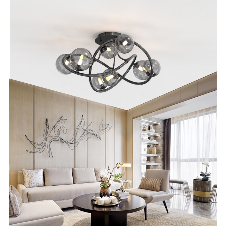 Wofi 9014-805 - LED Lestenec NANCY 8xG9/3,5W/230V črna/sijajni krom
