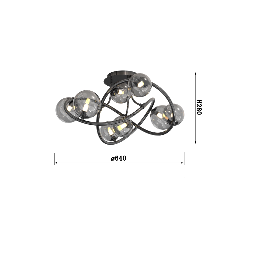 Wofi 9014-805 - LED Lestenec NANCY 8xG9/3,5W/230V črna/sijajni krom