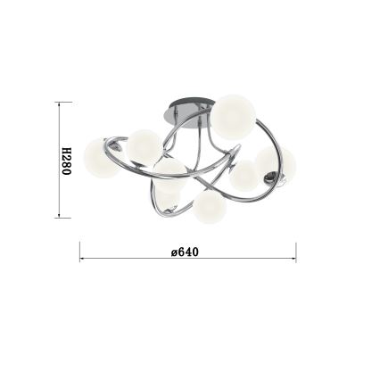 Wofi 9014-807 - LED Nadgradni lestenec NANCY 8xG9/3,5W/230V sijajni krom