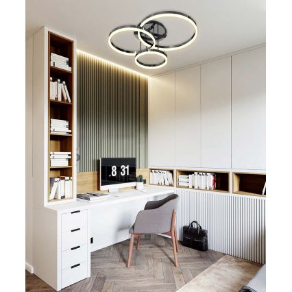 Wofi 9049-405 - LED Zatemnitveni nadgradni lestenec PERPIGNAN LED/51W/230V črna/sijajni krom