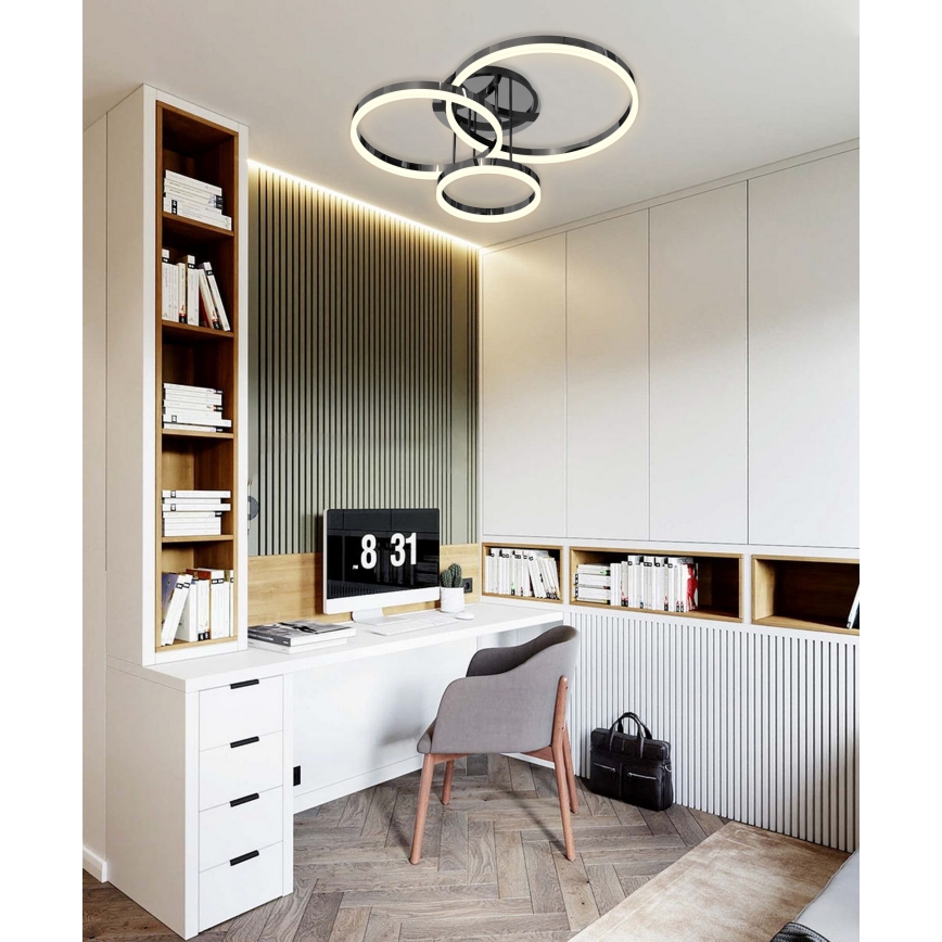 Wofi 9049-405 - LED Zatemnitveni nadgradni lestenec PERPIGNAN LED/51W/230V črna/sijajni krom