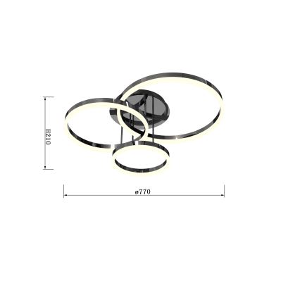 Wofi 9049-405 - LED Zatemnitveni nadgradni lestenec PERPIGNAN LED/51W/230V črna/sijajni krom