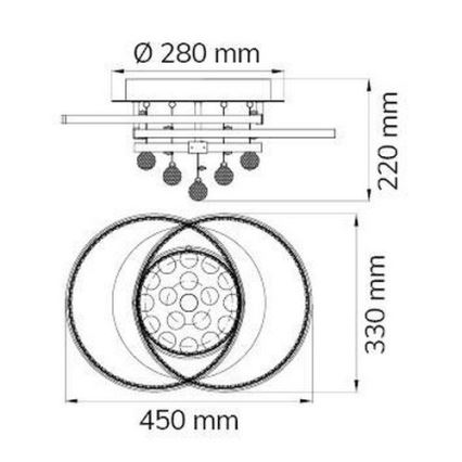 Wofi 9103.01.01.8420 - LED Zatemnitveni lestenec MEDLEY LED/37W/230V