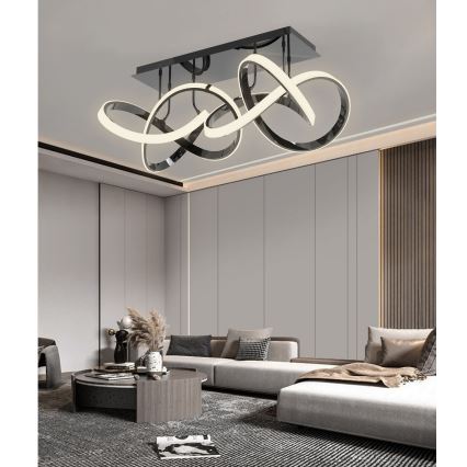 Wofi 9134-205 - LED Zatemnitveni nadgradni lestenec INDIGO LED/64W/230V črna/sijajni krom