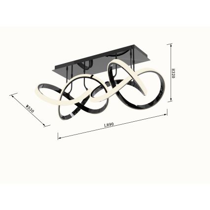 Wofi 9134-205 - LED Zatemnitveni nadgradni lestenec INDIGO LED/64W/230V črna/sijajni krom