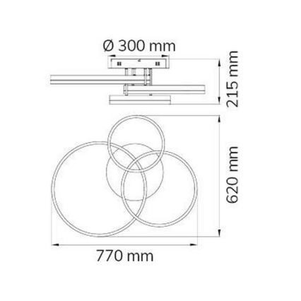 Wofi 9822.03.88.9000 - LED Zatemnitveni lestenec VAASA LED/58W/230V