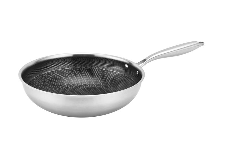 Wok ponev KITCHISIMO, 28 cm, iz nerjavečega jekla