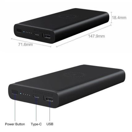 Xiaomi Mi Power Bank z brezžičnim polnjenjem 10000 mAh črn