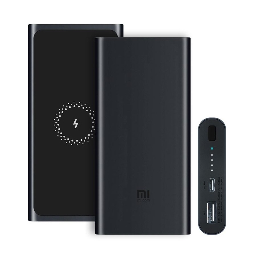 Xiaomi Mi Power Bank z brezžičnim polnjenjem 10000 mAh črn