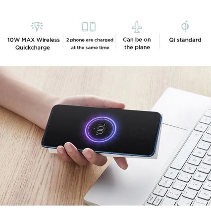 Xiaomi Mi Power Bank z brezžičnim polnjenjem 10000 mAh črn