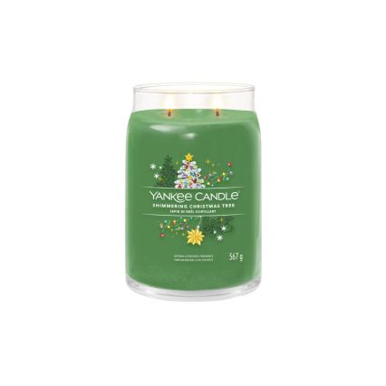 Yankee Candle - Dišeča sveča SHIMMERING CHRISTMAS TREE velika 567g 60-90 ur.
