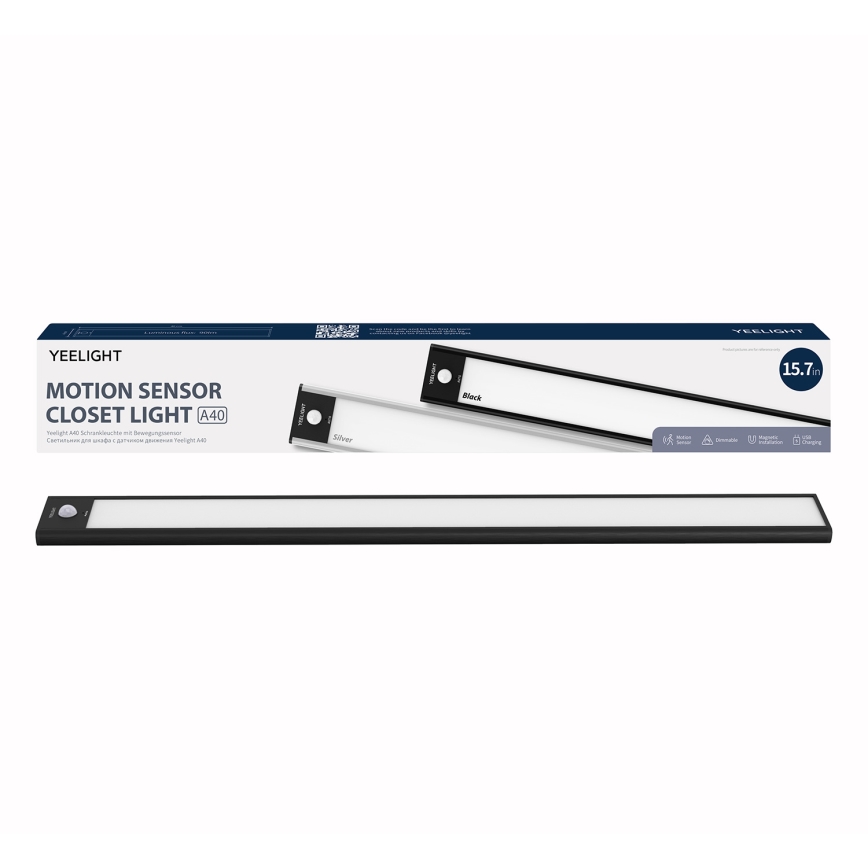 Yeelight - LED Zatemnitvena polnilna osvetlitev pohištva s senzorjem LED/2,3W/1500 mAh 4000K 40 cm črna