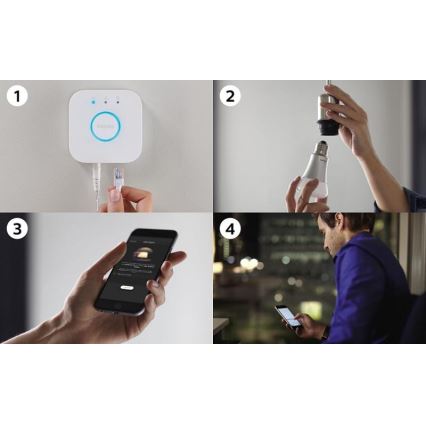 Osnovni komplet Philips Hue STARTER KIT WHITE 3xE27/9W 2700K + Hue Bridge in zatemnilno stikalo