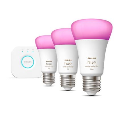 Začetni komplet Philips Hue WHITE AND COLOR AMBIANCE 3xE27/9W/230V 2000-6500K + povezovalna naprava