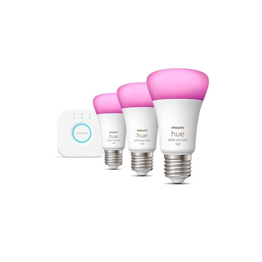 Začetni komplet Philips Hue WHITE AND COLOR AMBIANCE 3xE27/9W/230V 2000-6500K + povezovalna naprava
