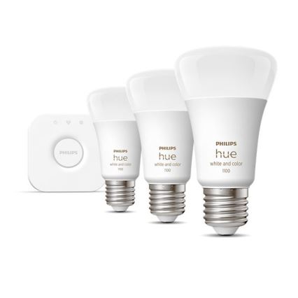 Začetni komplet Philips Hue WHITE AND COLOR AMBIANCE 3xE27/9W/230V 2000-6500K + povezovalna naprava