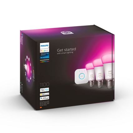 Začetni komplet Philips Hue WHITE AND COLOR AMBIANCE 3xE27/9W/230V 2000-6500K + povezovalna naprava